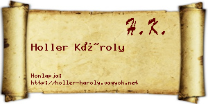 Holler Károly névjegykártya