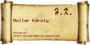 Holler Károly névjegykártya