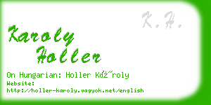 karoly holler business card
